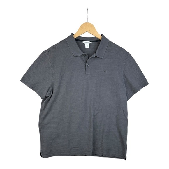 Calvin Klein Other - Calvin Klein Men's Polo Classic Gray‎ Cotton Short Sleeve Size Large